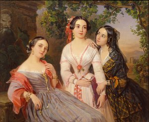 Ritratto delle sorelle Contessa Elizaveta Salias De Tournemire, Sophia Sukhovo-Kobylina ed Eudokia Petrovo-Solovovo