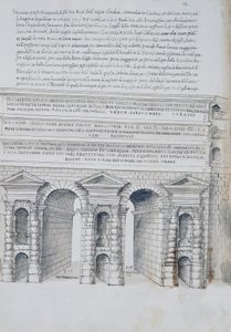 Porta Maggiore a Roma, disegno, da Antichità Romane, di Pirro Ligorio (1513-1583)