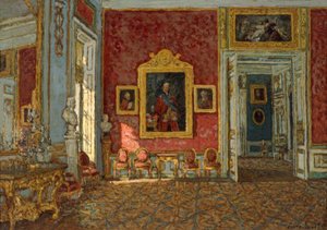 La sala di ricevimento viola nel castello di Kuskowo