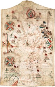 Carta del Mar Mediterraneo, con parte del Mar Nero da Placido Caloiro e Oliva