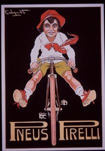 Pubblicità della bicicletta Pirelli da Plinio Codognato