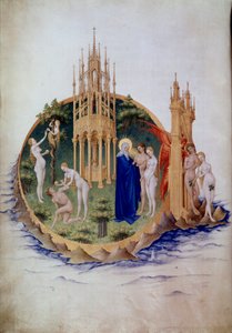 Il peccato originale, Adamo ed Eva espulsi dal Paradiso Miniatura in "Le Très Riches Heures du Duc de Berry" di Pol De Limburg da Pol de Limbourg