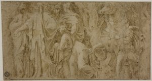 Storia di Niobe: Niobe riceve doni dai fedeli; Giovane con cavallo da Polidoro da Caravaggio