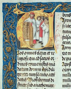 Ordinazione dei seminaristi al sacerdozio dal Pontificale del vescovo Erasmus Ciolek, c.1510 da Polish School