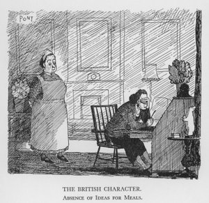 Il Carattere Britannico, Assenza di Idee per i Pasti (litografia) da Pont