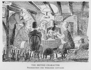 Il Carattere Britannico, Predilezione per i cottage del fine settimana (litografia) da Pont