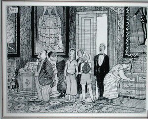 Il Carattere Britannico: vivo interesse per le case storiche, illustrazione da Punch, pubblicata l