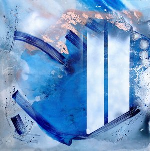 Fluid Blue Gold - Astratto da Poonam Choudhary