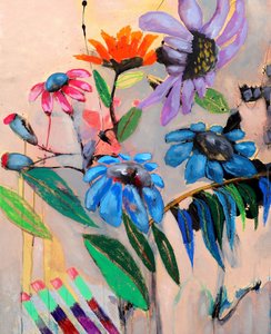 Fiori astratti dai colori vivaci