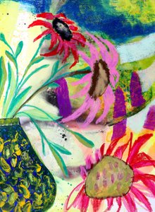 Fiori astratti dai colori vivaci