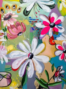 Fiori astratti dai colori vivaci