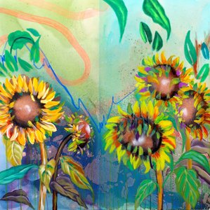 Un vivace giardino di girasoli da Poonam Choudhary