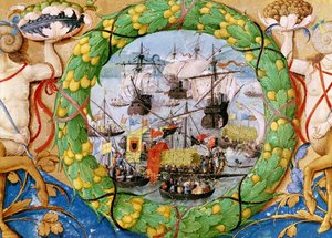 Festa della flotta portoghese, illustrazione da Lettura Nova di Alem Douro, 1513 da Portuguese School