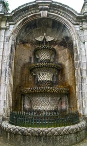 Fontana del pellicano, Santuário de Nossa Senhora dos Remédios, Lamego, Portogallo 1738