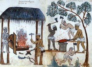 La metallurgia indiana primitiva. Manoscritto portoghese del XVI secolo. Roma, Bibl. Casanatense da Portuguese School