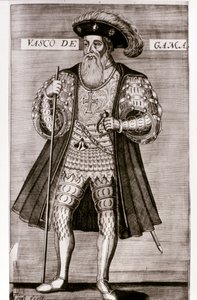 VASCO DA GAMA: Illustrazione da "OS LUSIADAS" di Luis Camoes, Lisbona 1572 da Portuguese School