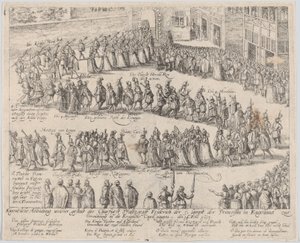 Processione nuziale per il matrimonio di Elisabetta Stuart, figlia di Giacomo I