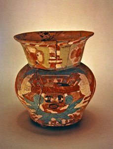 Vaso decorato, Cultura di Teotihuacan (ceramica) da Pre Columbian Pre Columbian