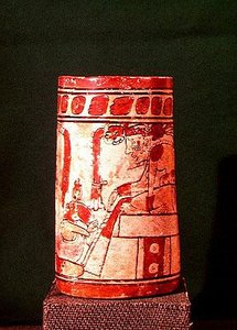 Vaso cilindrico, Maya, VII-VIII secolo