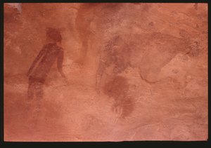 Figura umana e un toro (pittura rupestre)