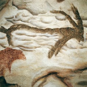 Pittura rupestre di cervidi, Grotta di Lascaux, Dordogna, Francia, Paleolitico superiore (Magdaleniano) c. 13000 anni fa da Prehistoric Prehistoric