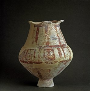 Civiltà etrusca: vaso in terracotta dalla necropoli di Mattonara (Civitavecchia), Lazio. VII-VI secolo a.C. Roma, Museo Nazionale Preistorico Etnografico Luigi Pigorini da Prehistoric Prehistoric