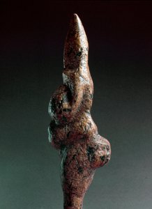 Preistoria: Venere di Savignano, scultura litica antropomorfa trovata nel 1925 a Savignano sul Panaro. Paleolitico superiore, Età della Pietra. Altezza: 22 cm. Museo Nazionale Preistorico Etnografico Luigi Pigorini, Roma, Italia