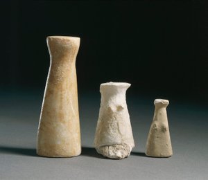 Preistoria: idoli femminili dal sito di Los Millares (Almeria). Spagna da Prehistoric Prehistoric