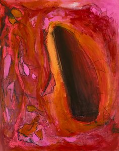 Portale astratto rosso fuoco da Preston Harmon