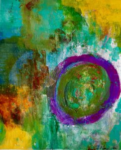 Cerchio astratto dai colori vivaci da Preston Harmon
