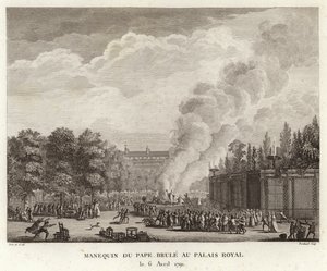 Effigie del papa bruciata al palazzo reale da Prieur