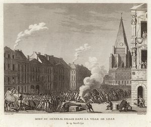 La morte del generale Dillon nella Ville de Lille da Prieur