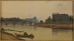 Il ponte della Concordia visto dal quai de la Conférence, circa 1830