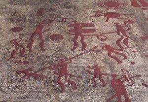 Scena di caccia (pittura rupestre) da Protohistoric