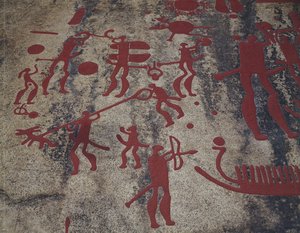 Scene di caccia (pittura rupestre) da Protohistoric