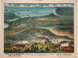 Mappa di guerra degli Stati Balcanici da Publisher Joseph Koehler New York