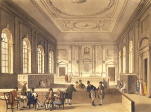 Sala dei dividendi alla South Sea House, pub. da R. Ackermann, 1810