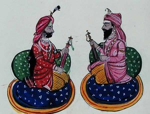 Maharaja Kharak Singh e Maharaja Nau Nihal Singh, c.1890 da Punjabi School