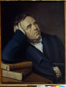 Ritratto del favolista Ivan A. Krylov (1769-1844) da Pyotr Alexeevich Olenin