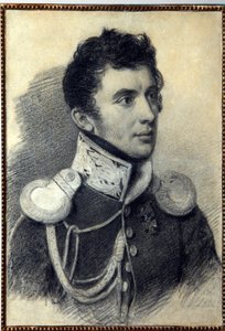 Ritratto del decabrista Nikita Muravyov (1797-1843). Opera di Pyotr (Piotr) Fyodorovich Sokolov (Pierre Sokolov) (1791-1848), matita e pastello su cartone, 1822. Arte russa, XIX secolo, romanticismo da Pyotr Fyodorovich Sokolov