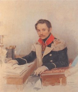 Ritratto di Leonty Vasilievich Dubelt 1792-1862, Capo di Stato Maggiore del Corpo dei Gendarmi, 1834 da Pyotr Fyodorovich Sokolov