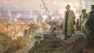 Maxim Gorky (1868-1936) alla costruzione della centrale idroelettrica 