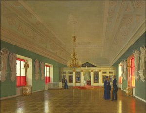 Interno della Chiesa del Palazzo di San Alessandro Nevsky, Palazzo Anichkov, San Pietroburgo, 1850 da Pyotr Vasilyevich Tutukin
