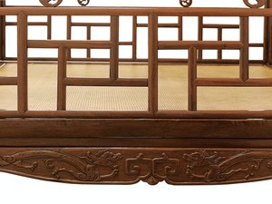 (dettaglio) di un letto a baldacchino a sei montanti Huanghuali, Dinastia Qing