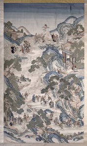 Riunioni di gruppi immortali da Qing Dynasty Chinese School