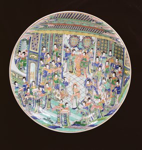 Grande piatto Famille Verte, periodo Kangxi
