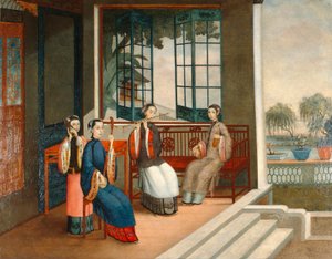 Musicisti da Qing Dynasty Chinese School