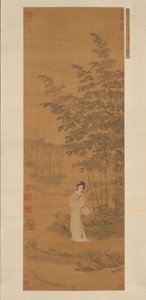 Signora in un boschetto di bambù da Qiu Ying