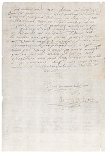 Lettera in francese di Elisabetta I d