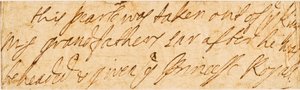 Nota manoscritta da Queen Mary II of England